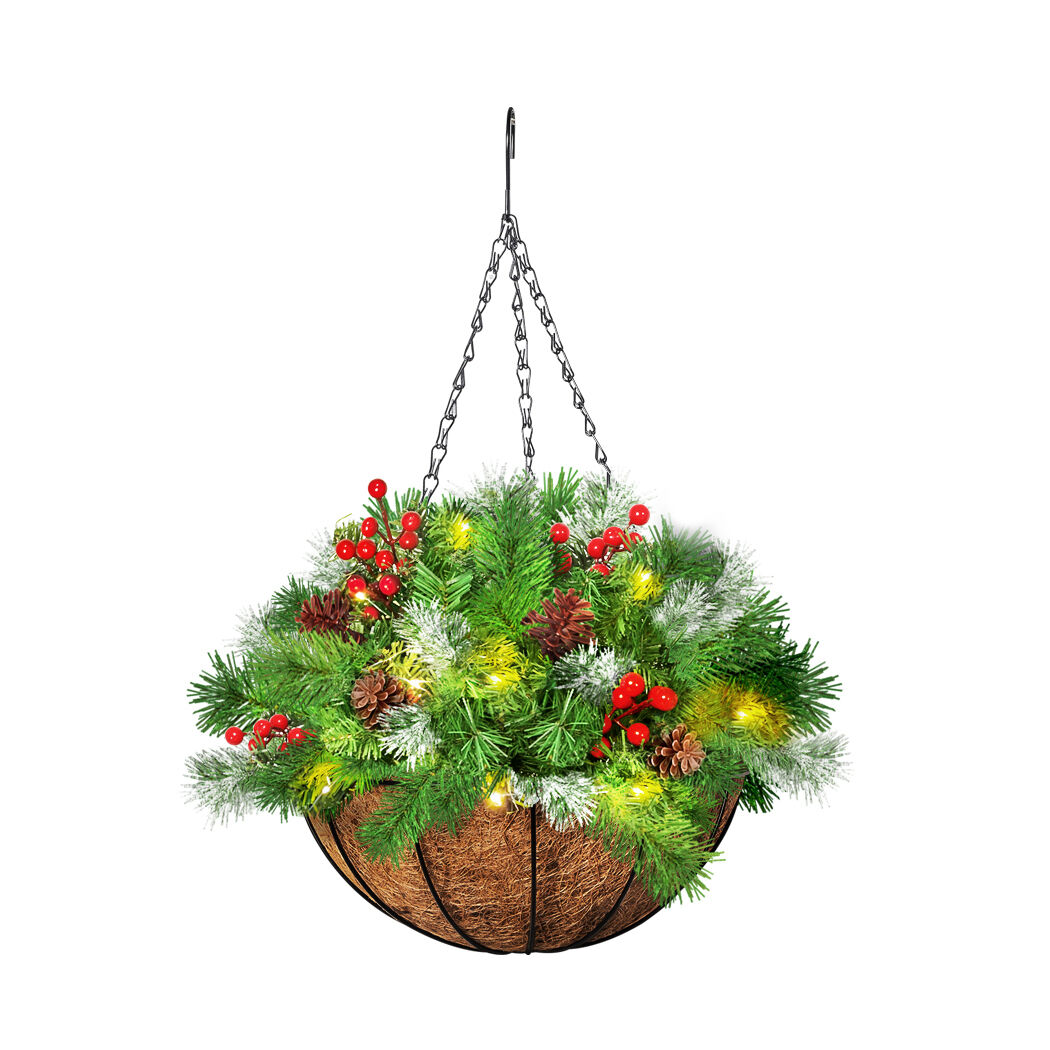 Christmas Hanging Basket Ornaments LED Lights Home Garden Porch Decor Price