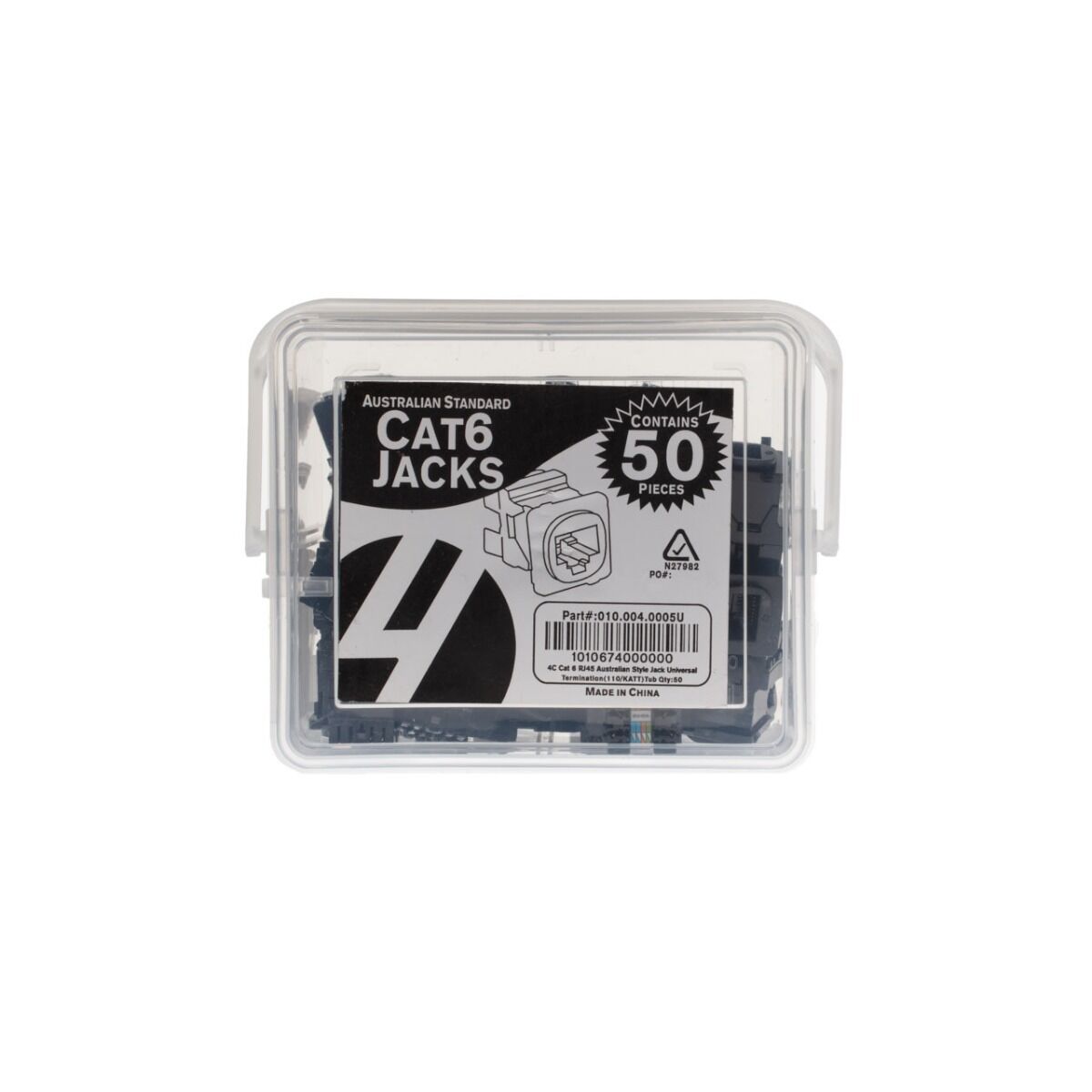 Australian Style Cat 6 RJ45 Jack. Universal Termination. 50 pack Price