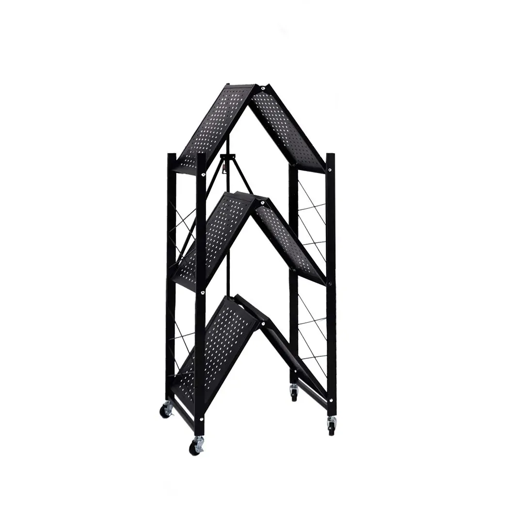 Foldable Storage Shelf Display Rack Bookshelf Bookcase Wheel Collapsible Price
