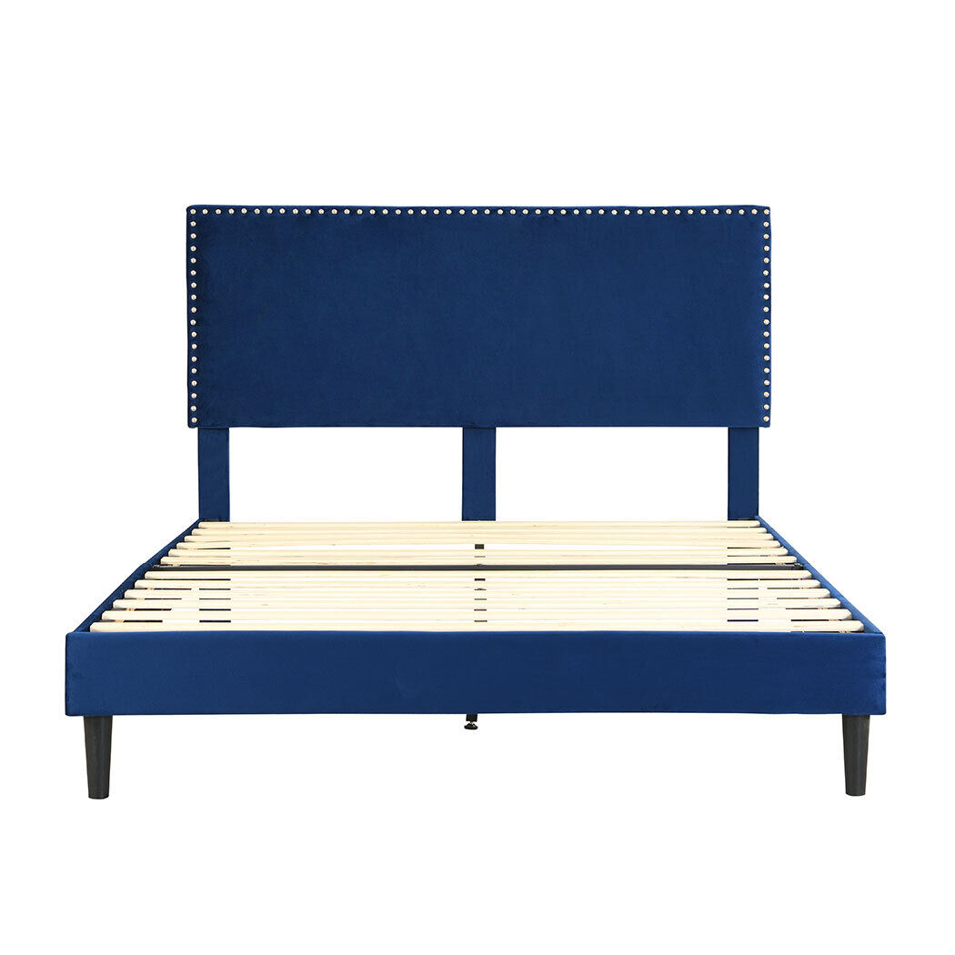 Nurom Bed Frame Mattress Base Platform Wooden Velevt Headboard Price