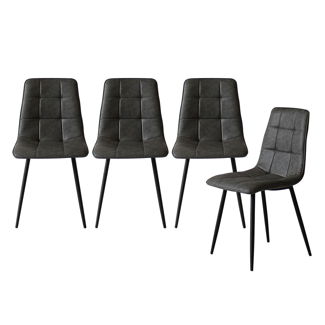 4x Dining Chairs Kitchen Table Chair Lounge Room Padded Seat PU Leather Price
