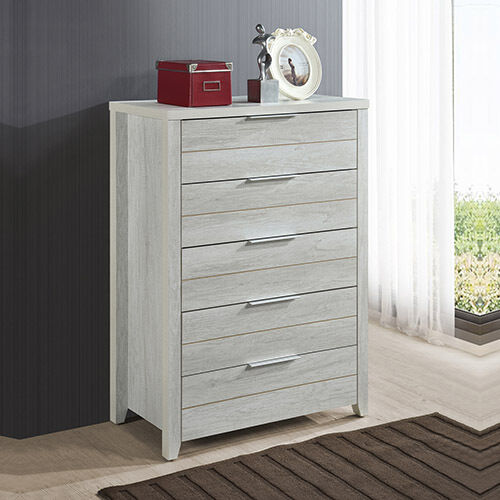 Tallboy with 5 Storage Drawers Natural Wood like MDF Price