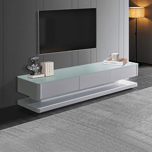 Burslem TV Cabinet with 3 Storage Drawers With High Glossy Assembled Entertainment Unit Price