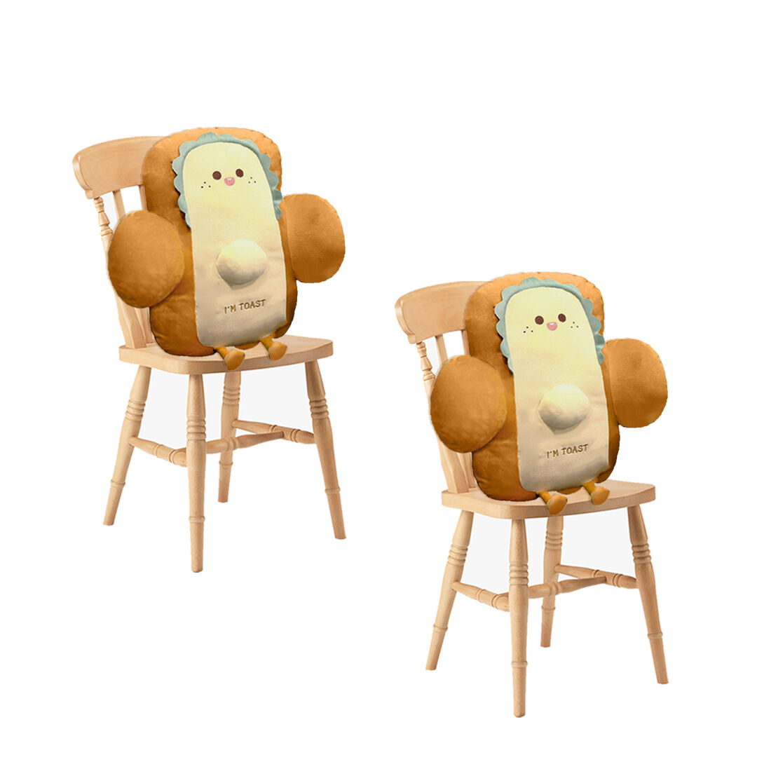 58cm Cute Face Toast Bread Cushion Stuffed Car Seat Plush Cartoon Back Support Pillow Home Decor Price