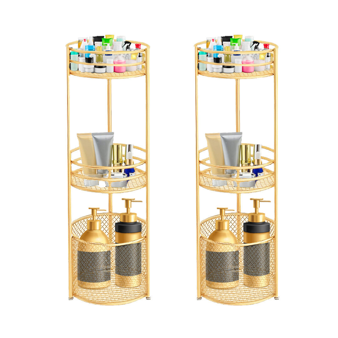 3 Tier Bathroom Freestanding Storage Shelf Multifunctional Display Rack Organiser with Basket Price