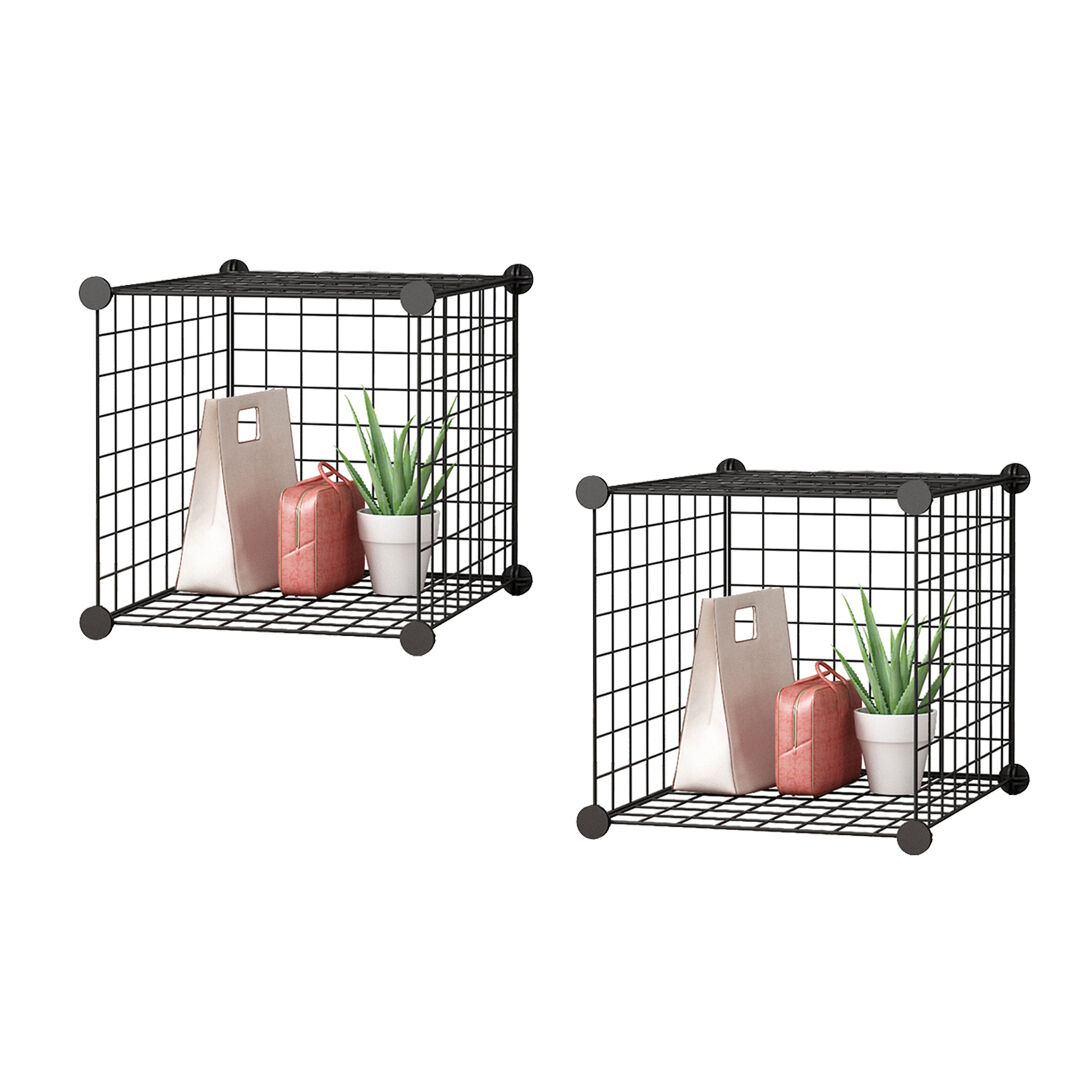 Black Portable Cube Storage Organiser Foldable DIY Modular Grid Space Saving Shelf Price