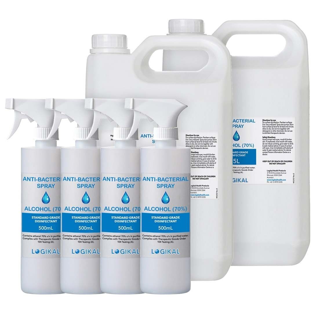 5L and 2X 500ML Standard Grade Disinfectant Anti-Bacterial Alcohol Spray Bottle Refill Kit Price
