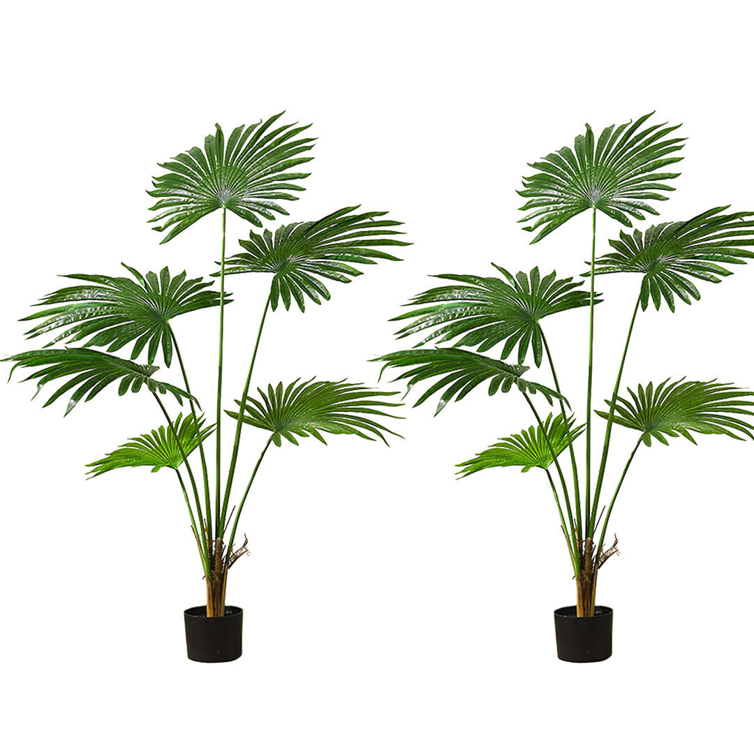 Artificial Natural Green Fan Palm Tree Fake Tropical Indoor Plant Home Office Decor Price