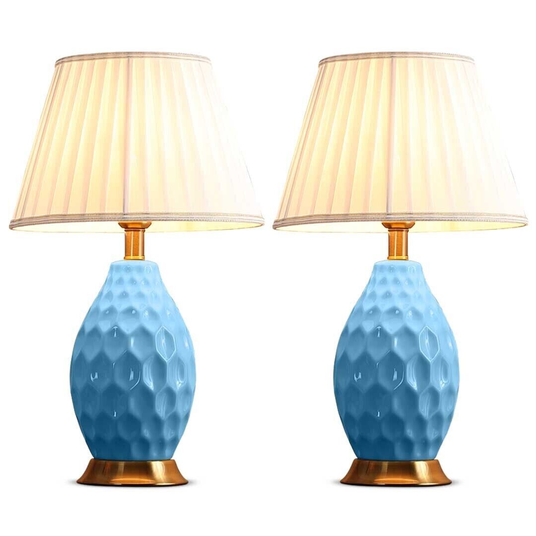 Textured Ceramic Oval Table Lamp with Gold Metal Base Price