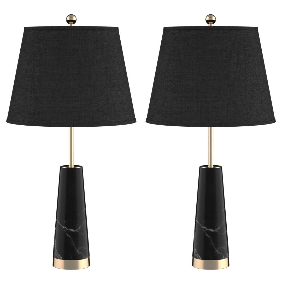 68cm Black Marble Bedside Desk Table Lamp Living Room Shade with Cone Shape Base Price