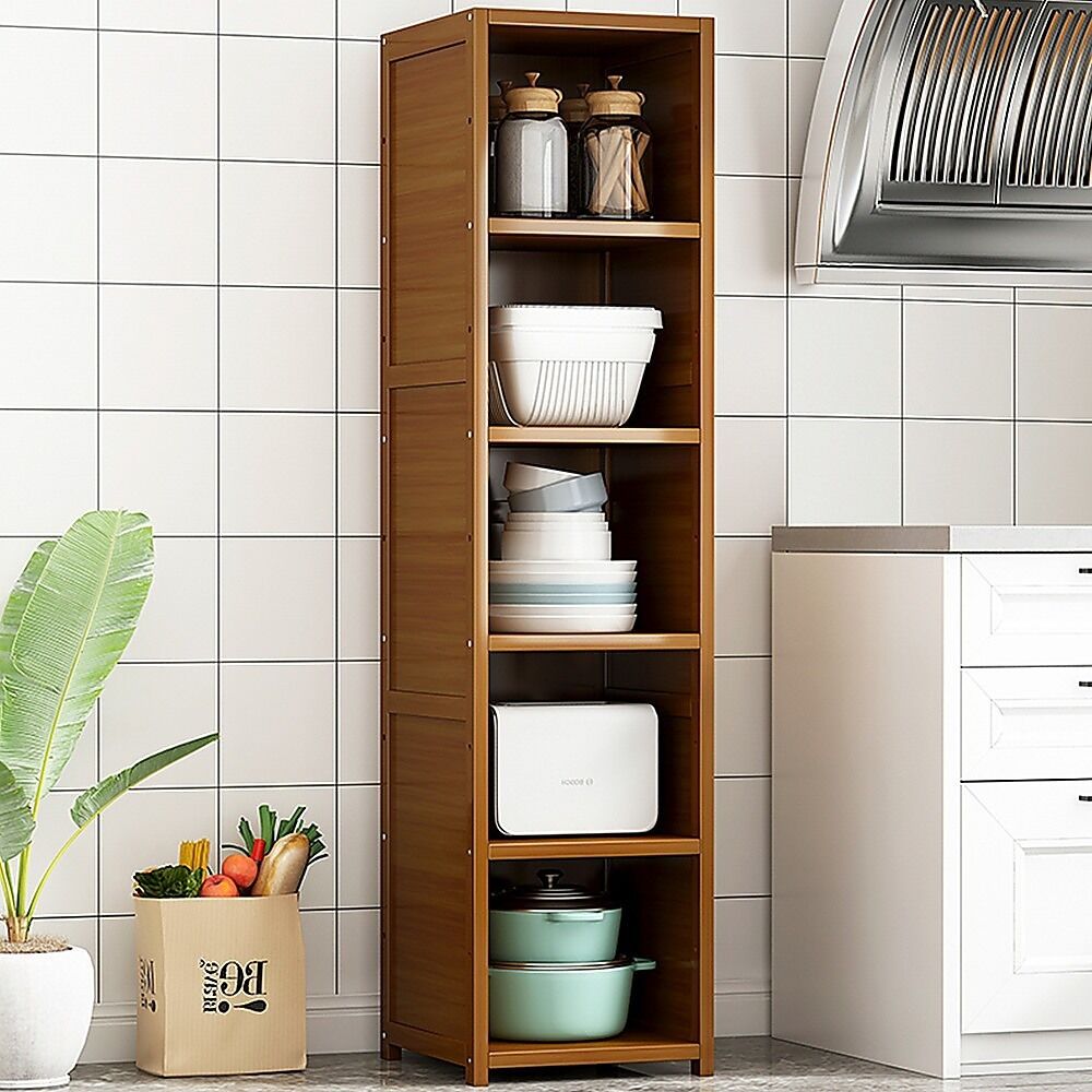 Bamboo Shelf Bookcase Display Storage Rack Stand Livingroom Bedroom. Price