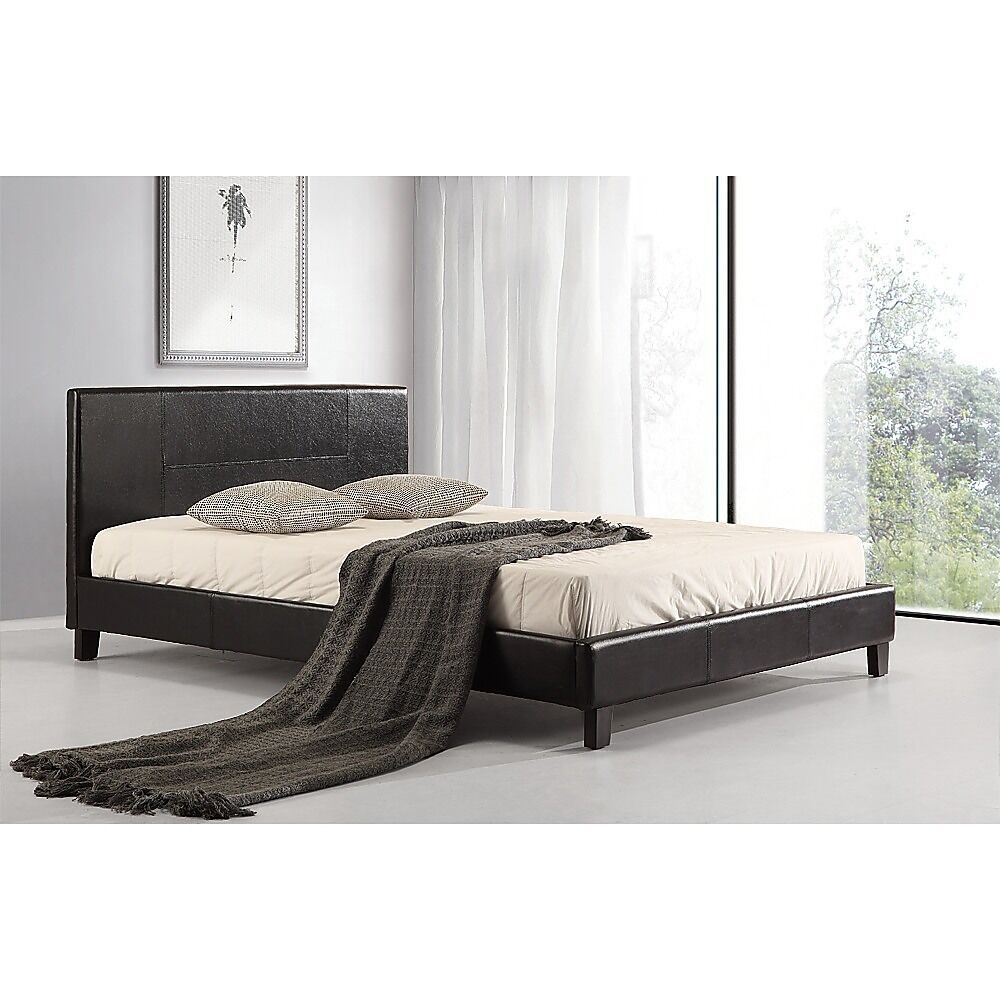 Double PU Leather Bed Frame White Price