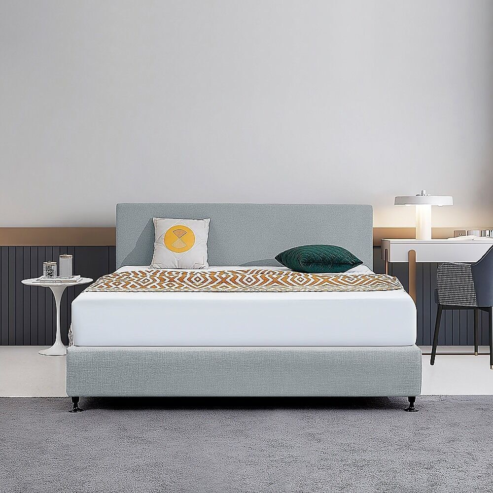 Linen Fabric Double Bed Deluxe Headboard Bedhead - Pearl Copper Brown Price