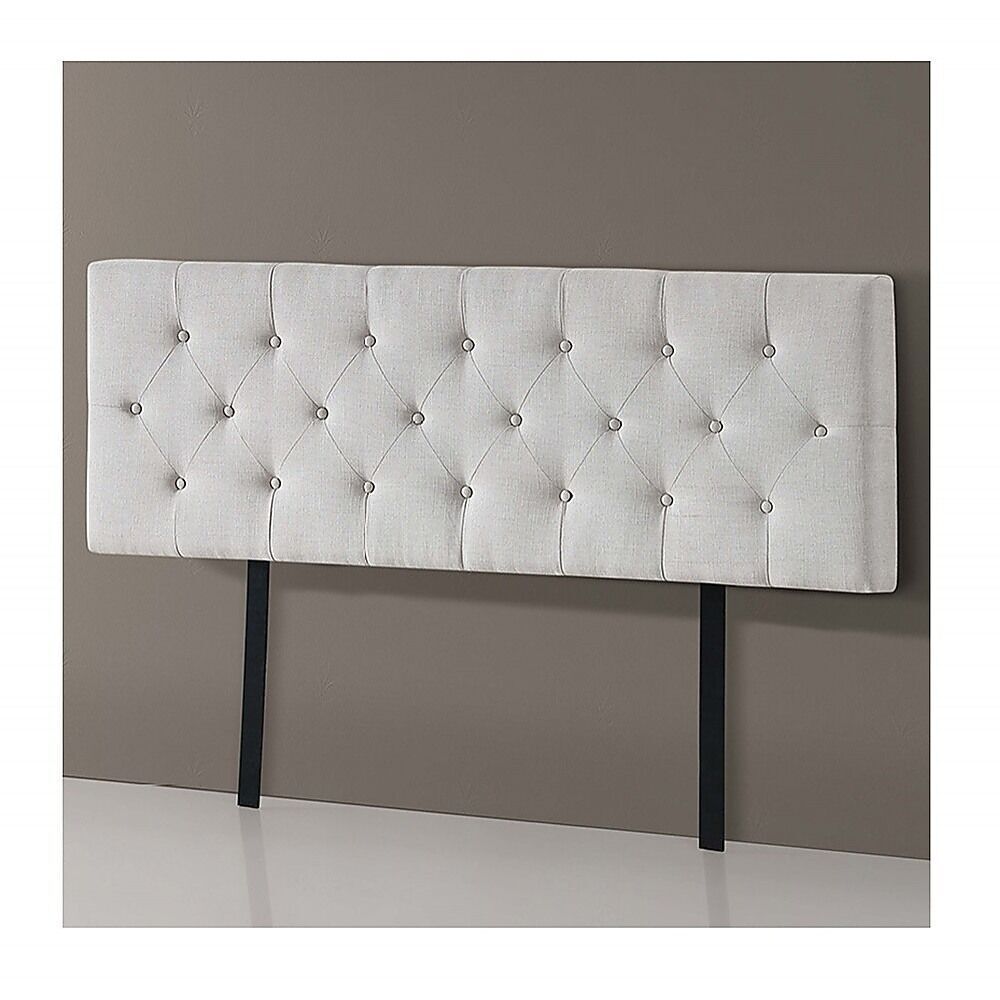 Linen Fabric Single Bed Deluxe Headboard Bedhead - Beige Price