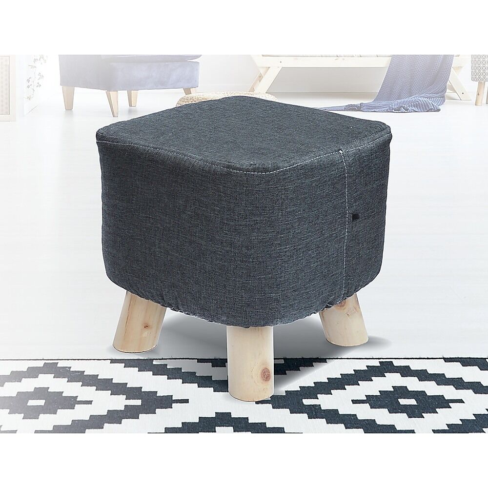 Fabric Ottoman Foot Stool Rest Pouffe Footstool Wood Storage Padded Seat Price