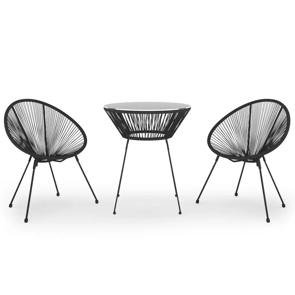 Outdoor Dining Set PVC Rattan Black Price