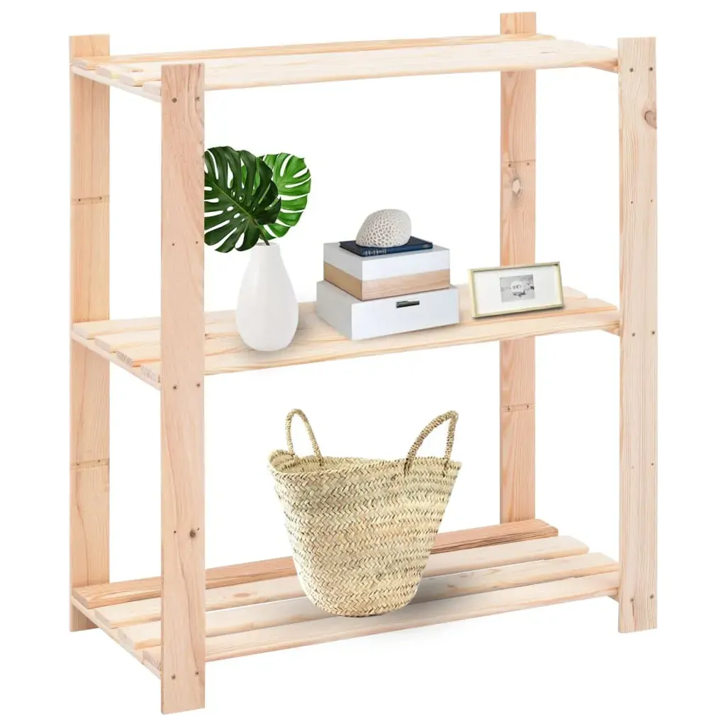 3-Tier Storage Rack 80x38x90 cm Solid Wood Pine 150 kg Price