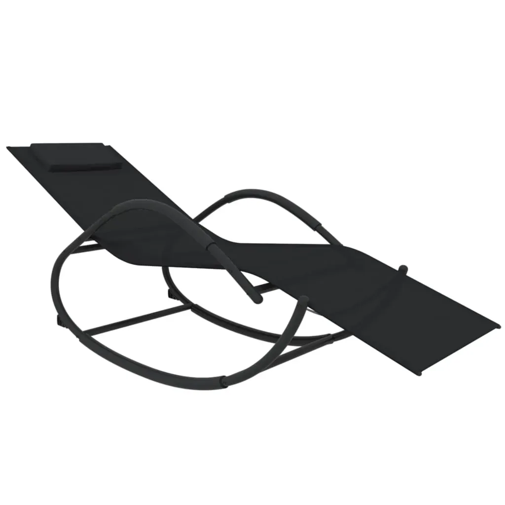 Rocking Sun Lounger Steel and Textilene Price