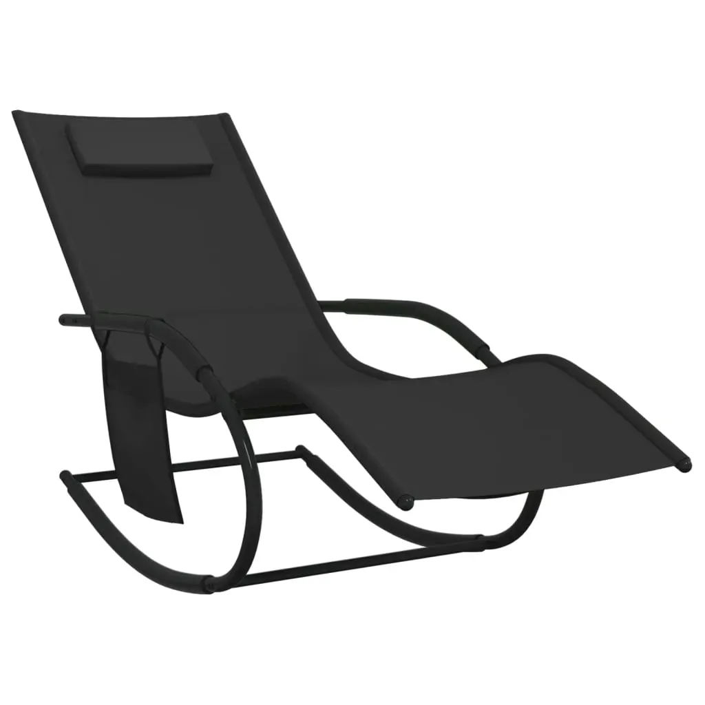 Rocking Sun Lounger Steel and Textilene Price