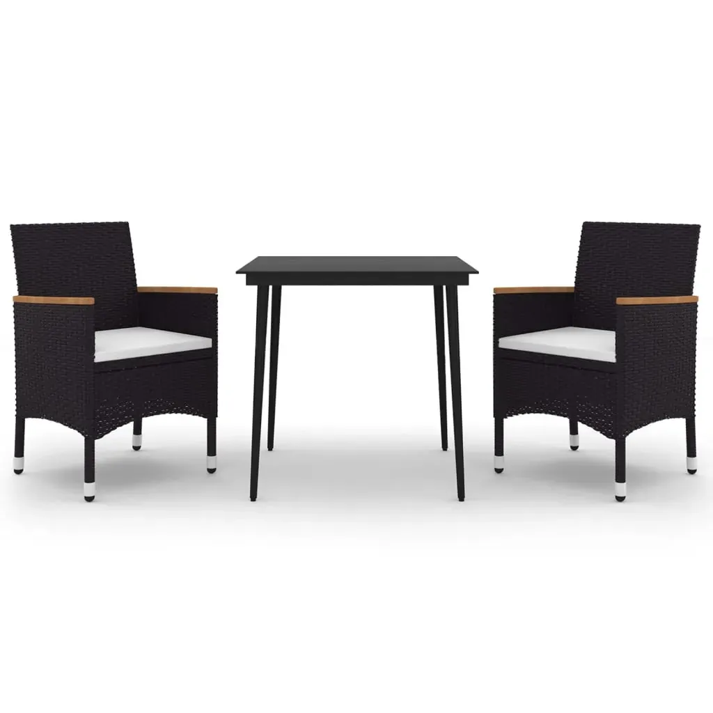 Garden Dining Set with Cushions Poly Rattan and Glass Price