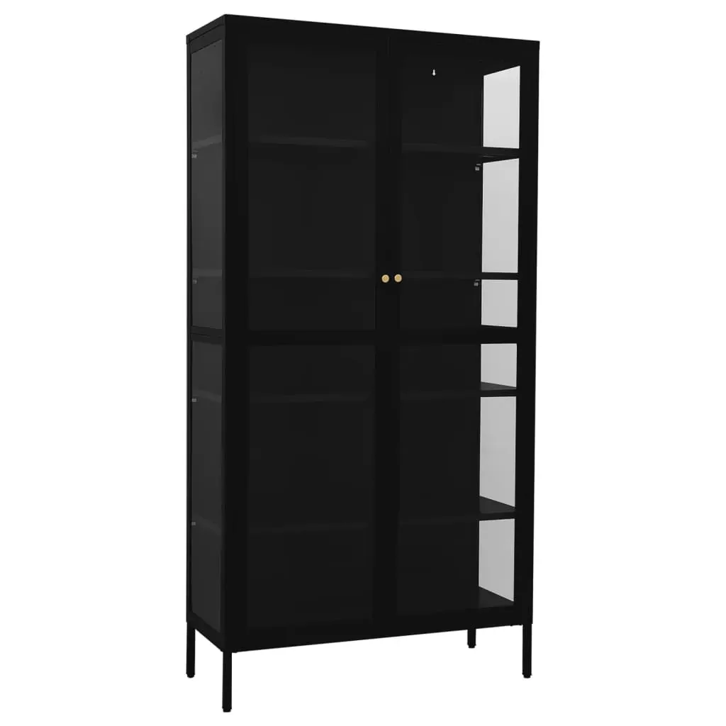 Display Cabinet 90x40x180 cm Steel and Tempered Glass Price