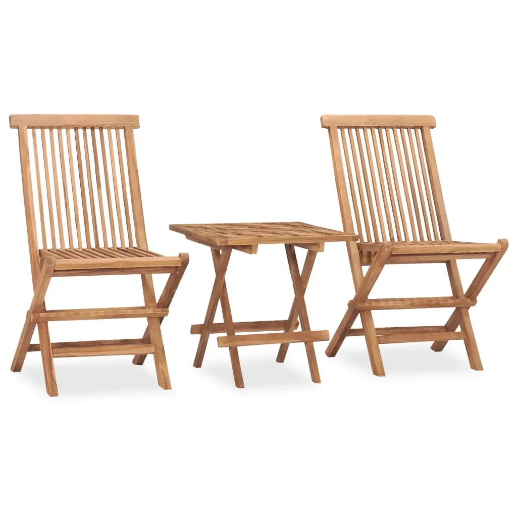 3 Piece Folding Outdoor Dining Set with Cushion Solid Wood Teak Price