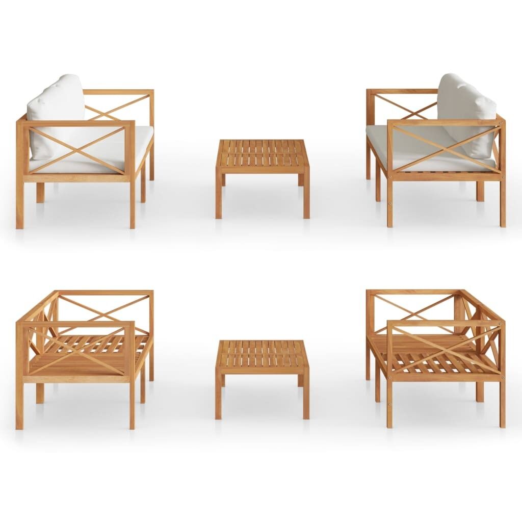 Garden Lounge Set with Cushions Solid Wood Teak Price
