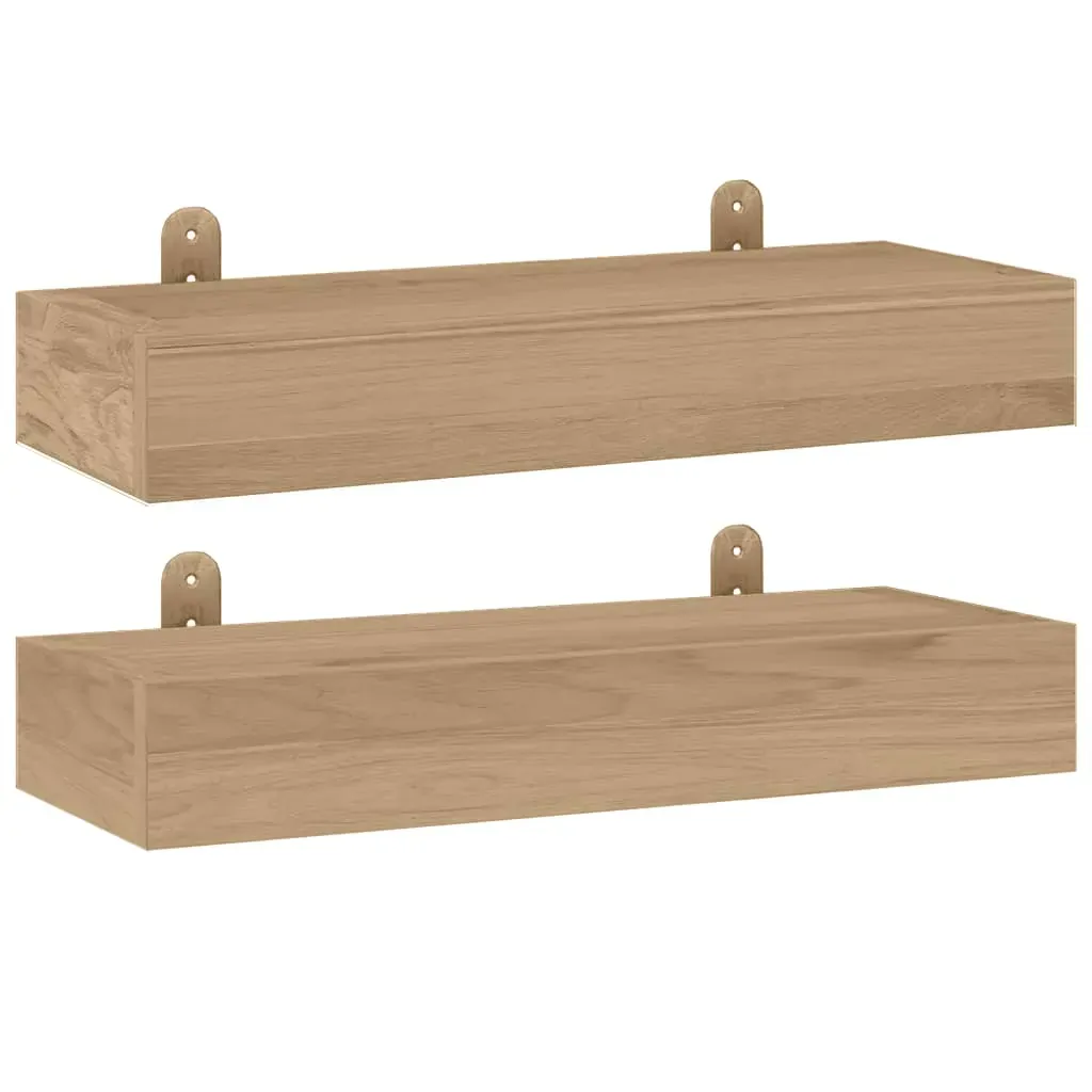 Wall Shelves 2 pcs Solid Wood Teak Price
