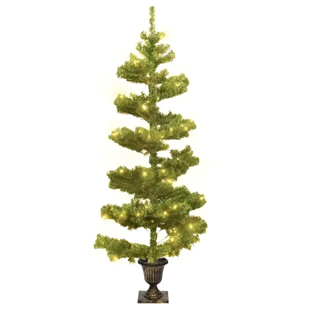 Swirl Christmas Tree with Pot and LEDs PVC Price