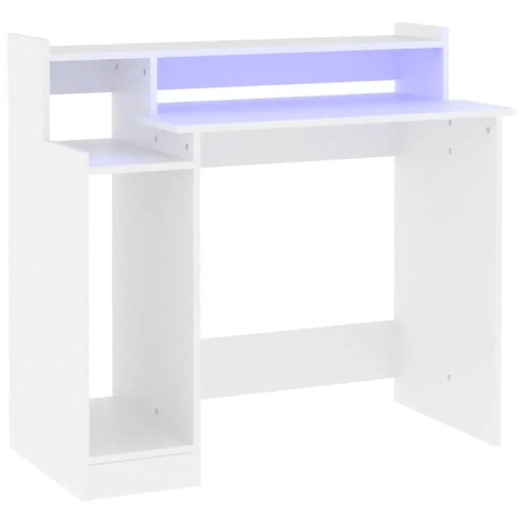 Desk with LED Lights 97x45x90 cm Engineered Wood Price