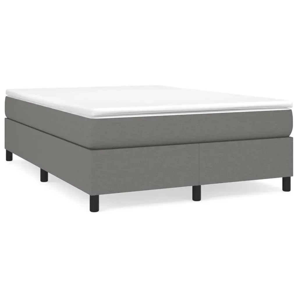 Box Spring Bed with Mattress Dark Grey Fabric Price