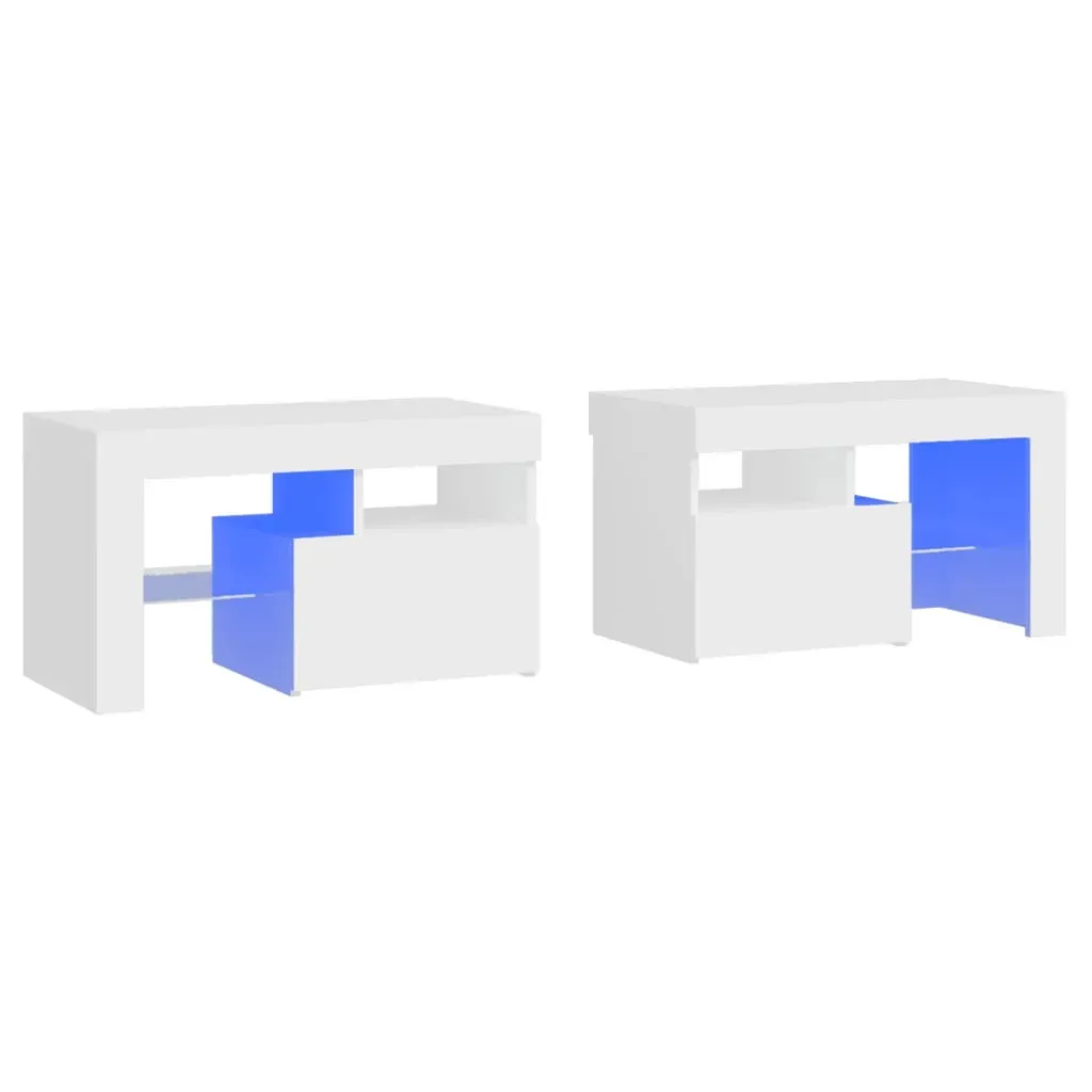 Northbrook Bedside Cabinets 2 pcs with LED Lights 70x36.5x40 cm Price