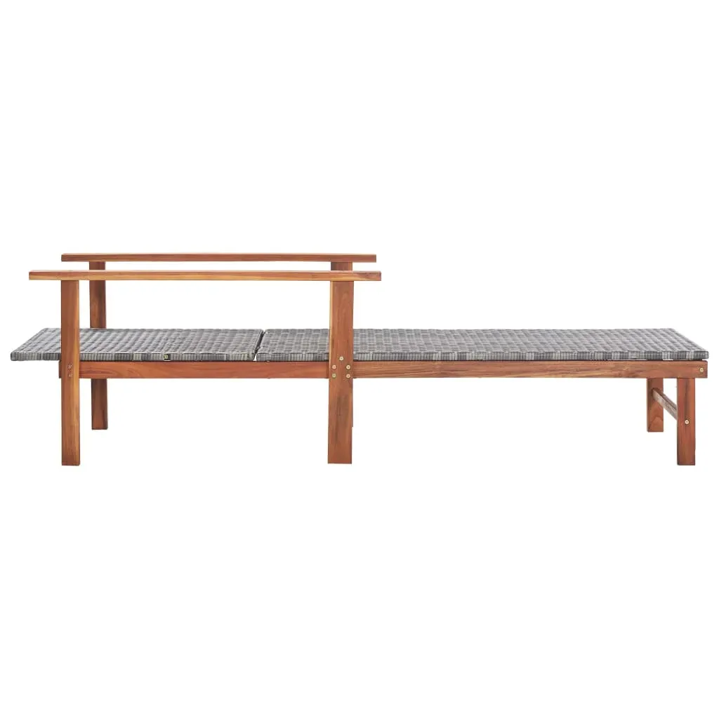 Sun Lounger Poly Rattan and Solid Acacia Wood Price