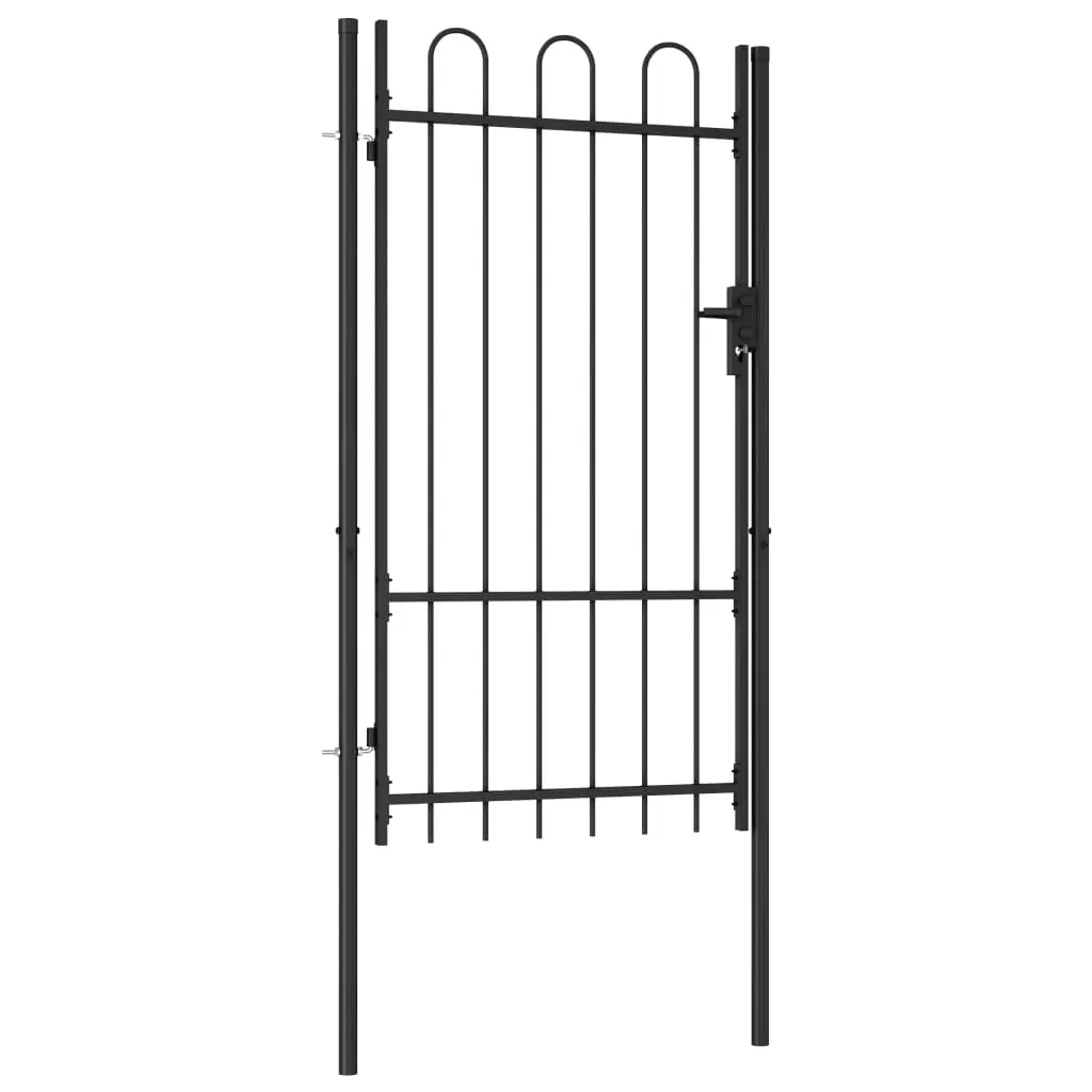 Fence Gate Single Door with Steel Black Price