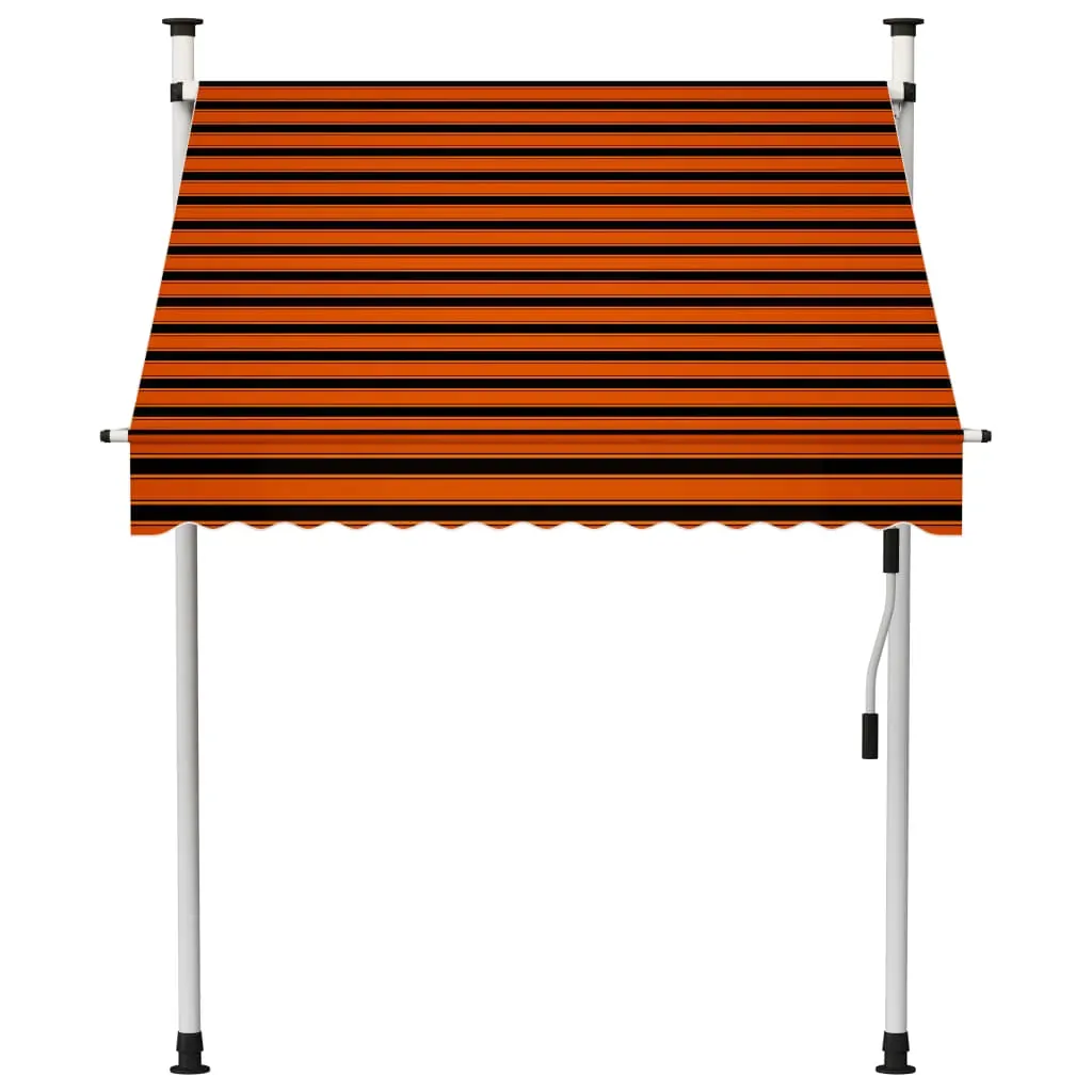 Manual Retractable Awning Orange and Brown Price