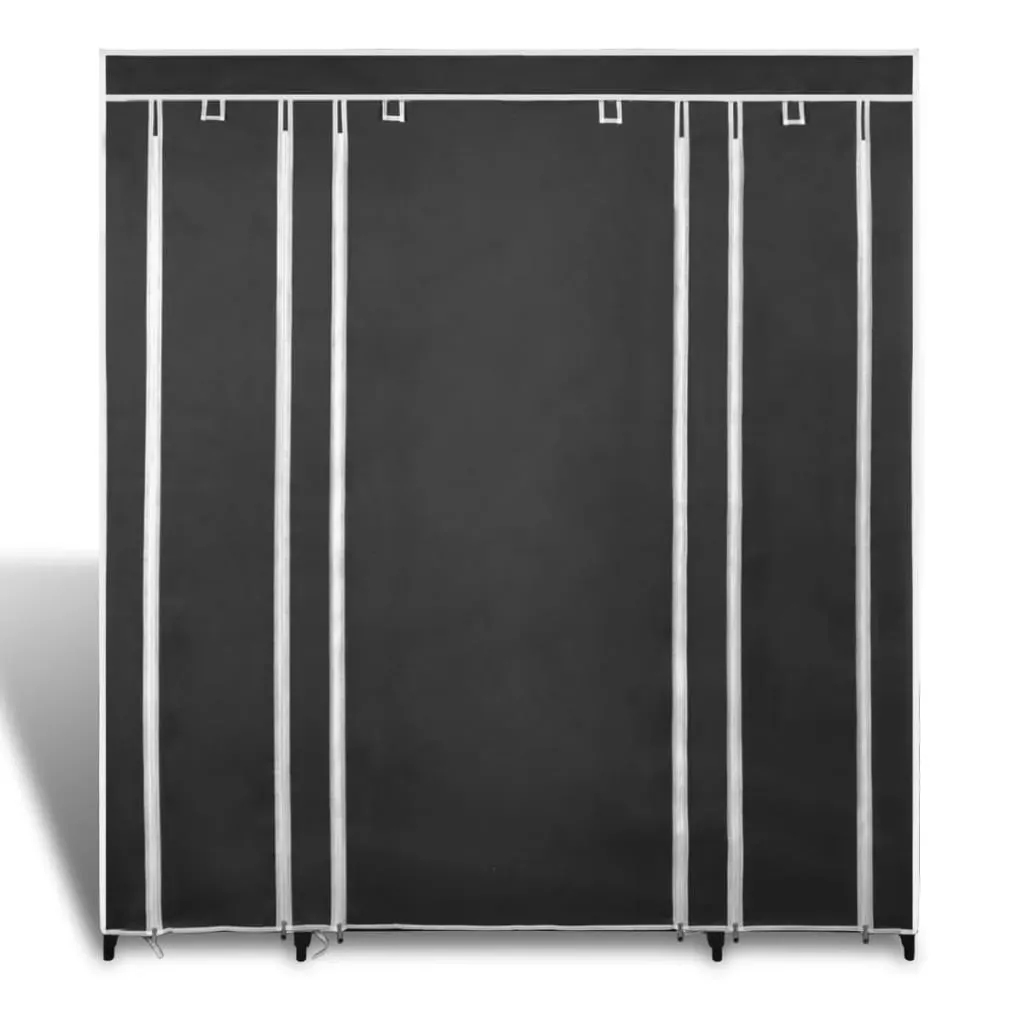 Wardrobe with Compartments and Rods 45x150x176 cm Fabric Price