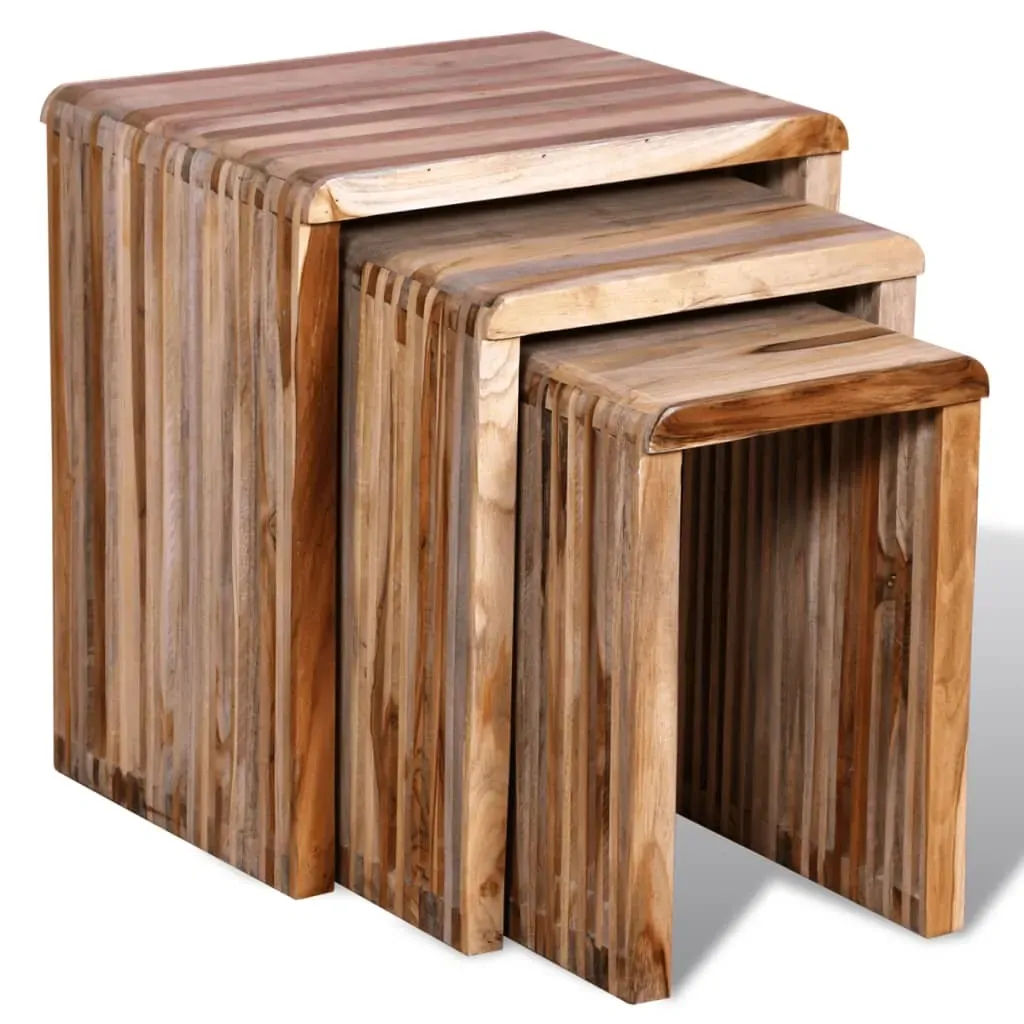 Nesting Table Set 3 Pieces Reclaimed Teak Price