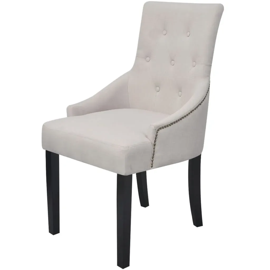 Dining Chairs Cream Grey Fabric Price