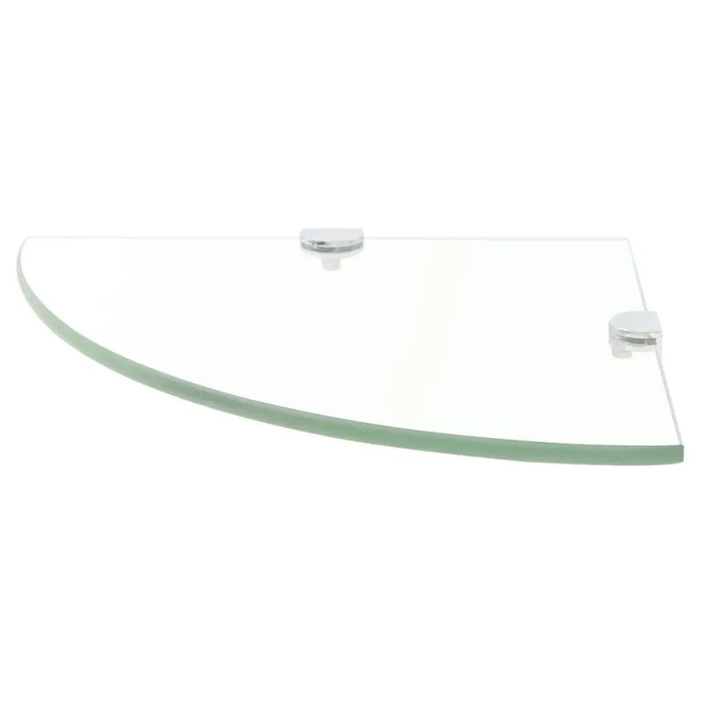 Corner Shelf with Chrome Supports Glass Clear Price