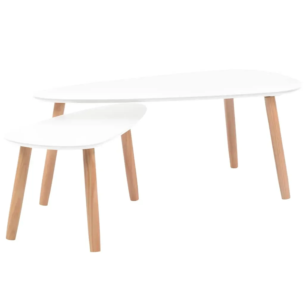 Coffee Table Set 2 Pieces Solid Pinewood Price