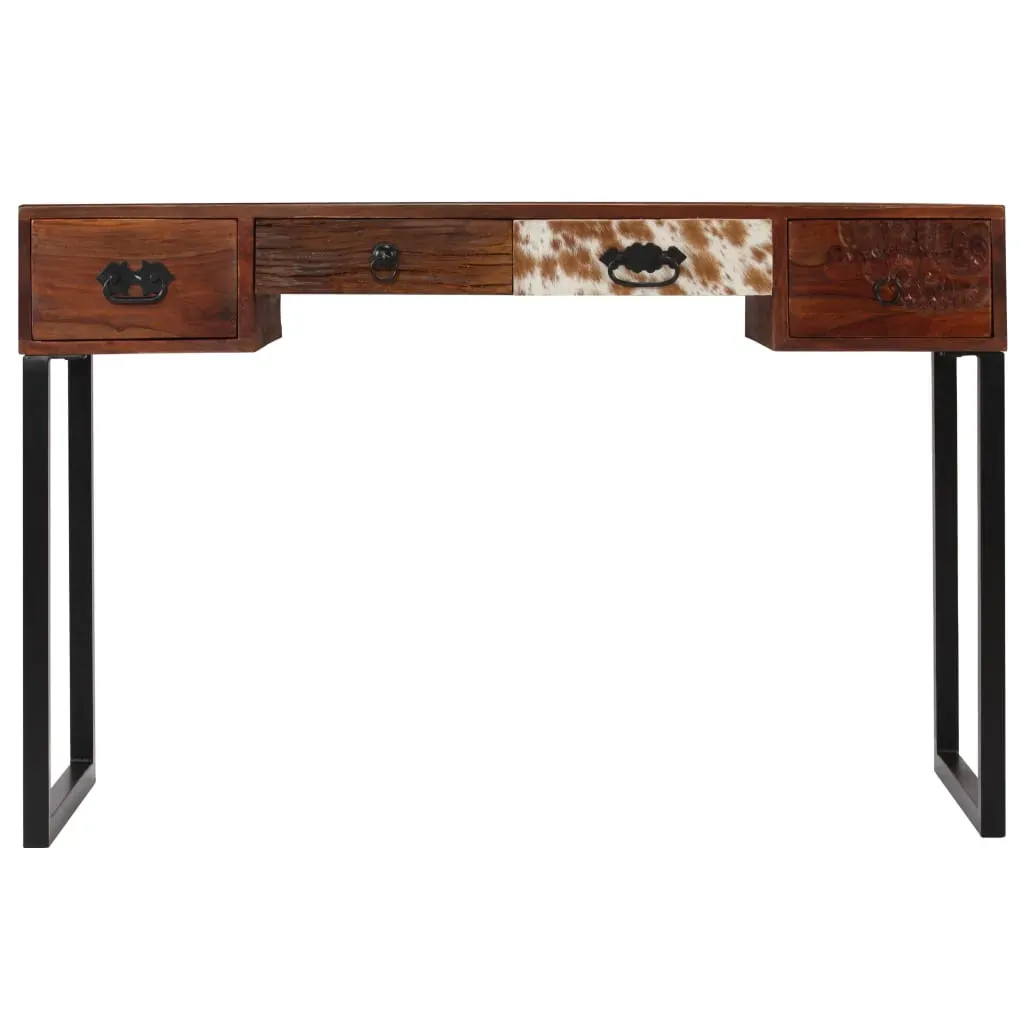 Desk Solid Sheesham Wood and Real Leather 117x50x76 cm Price