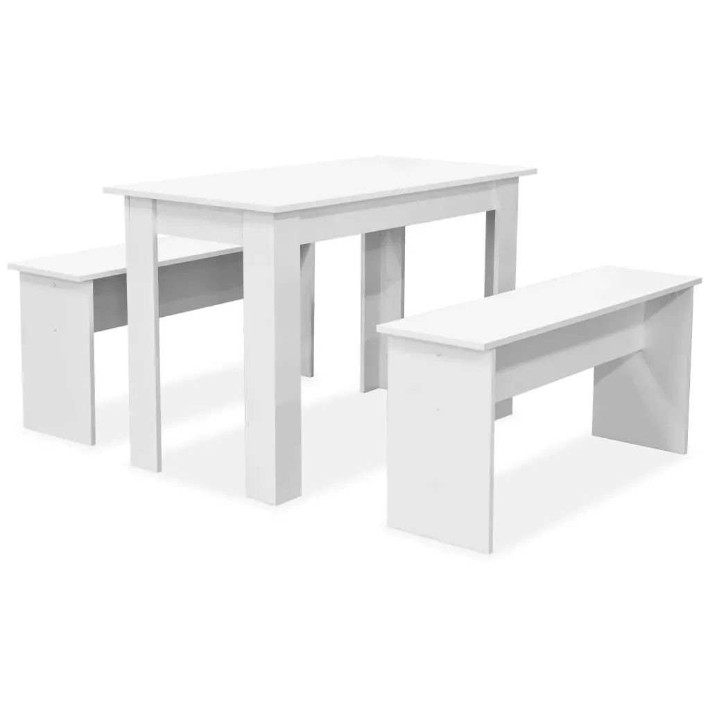 Dining Table and Benches 3 Pieces Engineered Wood Price
