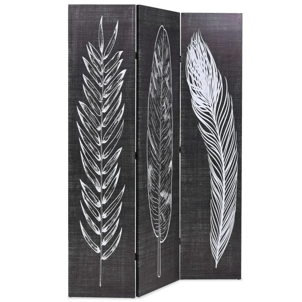 Hanover Folding Room Divider Feathers Black and White Price
