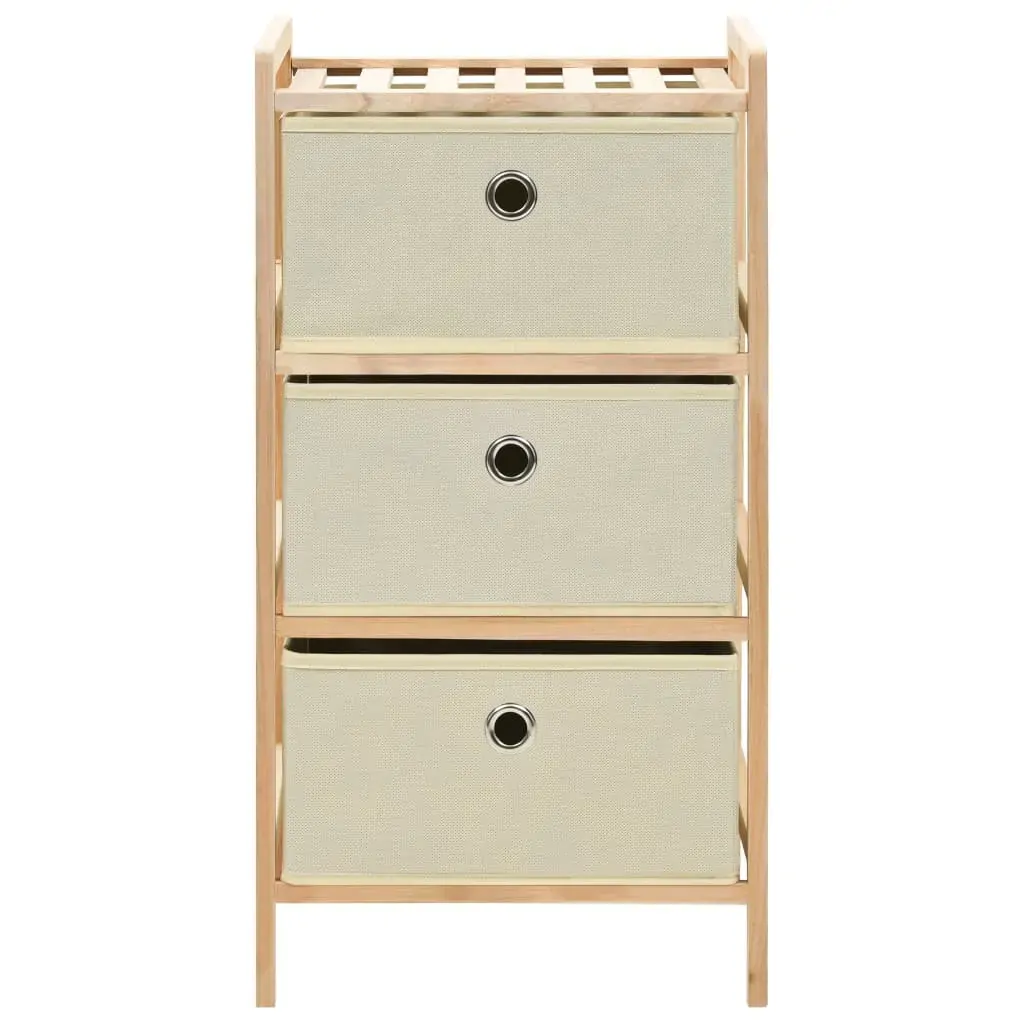 Storage Rack with Fabric Baskets Cedar Wood Beige Price