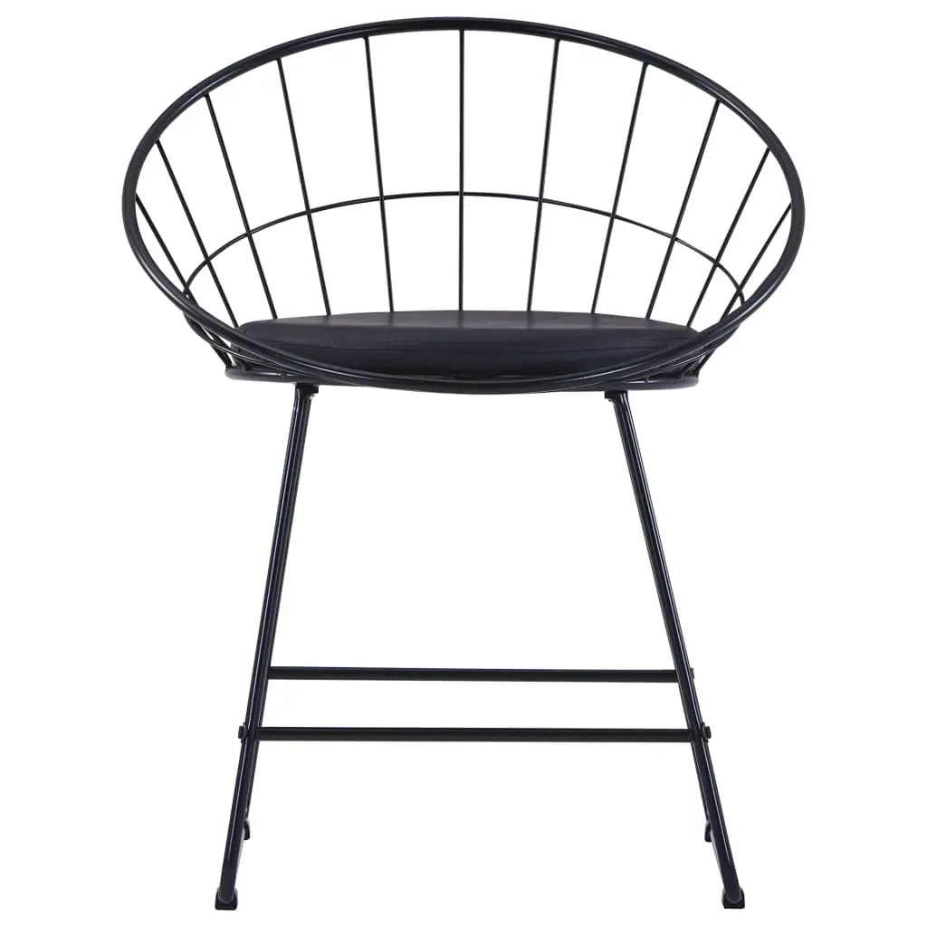 Dining Chairs with Faux Leather Seats Black Steel Price