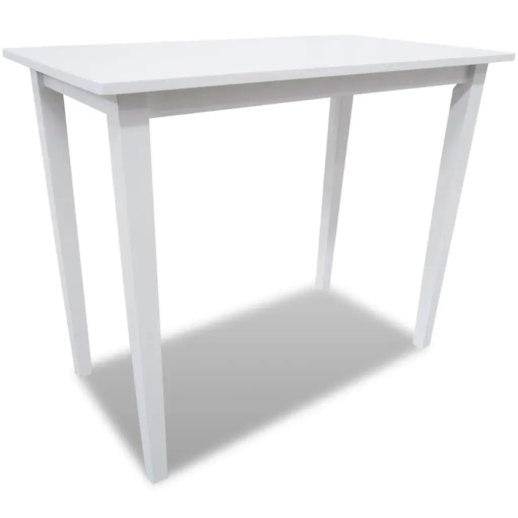 White Wooden Bar Table and 4 Bar Chairs Set Price