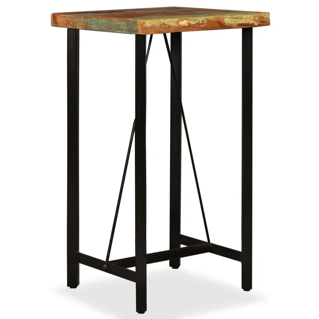 Bar Set Solid Wood Reclaimed. Genuine Leather & Canvas Price