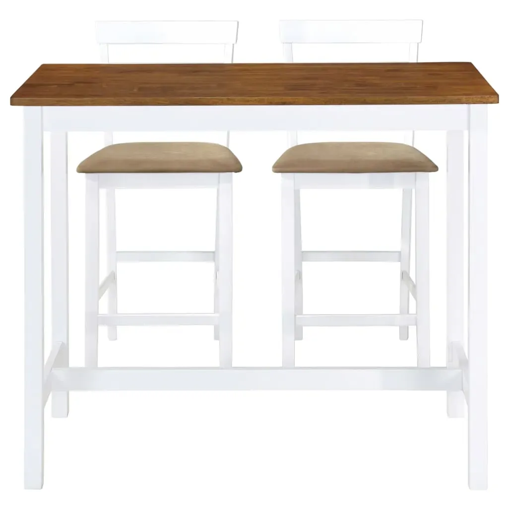 Bar Table and Stool Set MDF Dark Brown Price