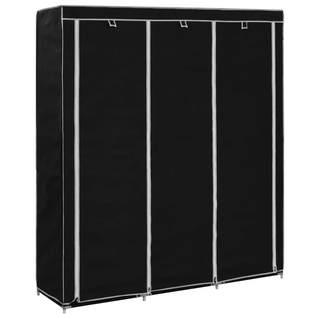 Wardrobe with Compartments and Rods 150x45x175 cm Fabric Price
