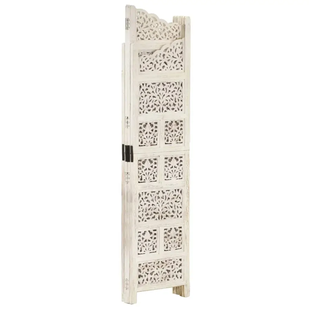 Carneys Hand carved 4-Panel Room Divider 160x165 cm Solid Mango Wood Price